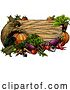 Vector Illustration of Horn of Plenty Garden Vegetable Fresh Produce Sign by AtStockIllustration