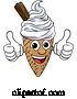 Vector Illustration of Ice Cream Cone Character Mascot Thumbs up by AtStockIllustration