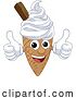 Vector Illustration of Ice Cream Cone Character Mascot Thumbs up by AtStockIllustration