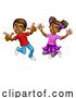 Vector Illustration of Jumping Girl and Boy Children Children by AtStockIllustration