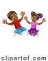 Vector Illustration of Jumping Girl and Boy Children Children by AtStockIllustration