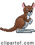 Vector Illustration of Kangaroo Pixel Art Safari Animal by AtStockIllustration