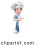 Vector Illustration of Kid Boy Chef Cook Baker Child Sign by AtStockIllustration