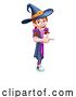 Vector Illustration of Kid Girl Child Halloween Witch Sign by AtStockIllustration