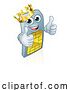 Vector Illustration of King Mobile Phone Sim Card Mascot by AtStockIllustration