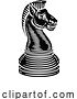 Vector Illustration of Knight Chess Piece Vintage Woodcut Style Concept by AtStockIllustration