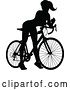 Vector Illustration of Lady Bike Cyclist Riding Bicycle Silhouette by AtStockIllustration