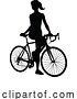 Vector Illustration of Lady Bike Cyclist Riding Bicycle Silhouette by AtStockIllustration