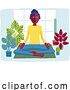 Vector Illustration of Lady Meditating Doing Yoga Pilates Illustration by AtStockIllustration