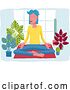 Vector Illustration of Lady Meditating Doing Yoga Pilates Illustration by AtStockIllustration