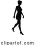 Vector Illustration of Lady Walking Silhouette by AtStockIllustration