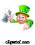 Vector Illustration of Leprechaun St Patricks Day Pointing Drink by AtStockIllustration