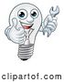 Vector Illustration of Light Bulb Character Lightbulb Mascot by AtStockIllustration