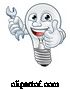 Vector Illustration of Light Bulb Character Lightbulb Mascot by AtStockIllustration