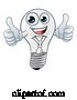 Vector Illustration of Light Bulb Character Lightbulb Mascot by AtStockIllustration