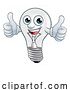 Vector Illustration of Light Bulb Character Lightbulb Mascot by AtStockIllustration