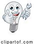 Vector Illustration of Light Bulb Character Lightbulb Mascot by AtStockIllustration