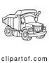 Vector Illustration of Line Art Dump Truck by AtStockIllustration