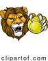 Vector Illustration of Lion Tennis Ball Animal Sports Team Mascot by AtStockIllustration