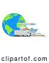 Vector Illustration of Logistic Transport Cargo World Globe Design by AtStockIllustration