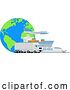 Vector Illustration of Logistic Transport Cargo World Globe Design by AtStockIllustration