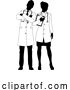 Vector Illustration of Male and Female Doctors Guy and Lady Silhouette by AtStockIllustration