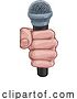 Vector Illustration of Microphone Fist Hand Comic Book Pop Art by AtStockIllustration