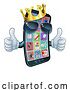 Vector Illustration of Mobile Phone Cool King Thumbs up Mascot by AtStockIllustration