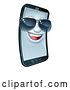 Vector Illustration of Mobile Phone Cool Shades Mascot by AtStockIllustration