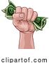 Vector Illustration of Money Cash Fist Hand Comic Pop Art by AtStockIllustration