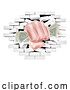 Vector Illustration of Money Fist Hand Holding Cash Punching Through Wall by AtStockIllustration