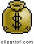 Vector Illustration of Money Sack Bag Pixel Art Eight Bit Game Icon by AtStockIllustration