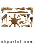 Vector Illustration of Mud or Chocolate Messy Blobs Splats and Drips by AtStockIllustration