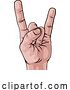 Vector Illustration of Music Heavy Metal Rock Hand Sign Pop Art by AtStockIllustration