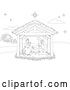 Vector Illustration of Nativity Christmas Scene Coloring by AtStockIllustration