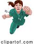 Vector Illustration of Nurse Doctor Lady Super Hero Medical Concept by AtStockIllustration