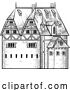 Vector Illustration of Old Medieval House Inn Building Vintage Woodcut by AtStockIllustration