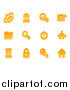 Vector Illustration of Orange Business Icons by AtStockIllustration