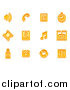 Vector Illustration of Orange Media Icons by AtStockIllustration