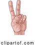 Vector Illustration of Peace Victory V Sign Hand Comic Pop Art by AtStockIllustration