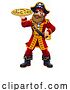 Vector Illustration of Pirate Captain Pizza Chef Mascot by AtStockIllustration