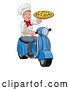Vector Illustration of Pizza Delivery Chef Scooter Moped Guy by AtStockIllustration
