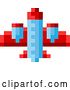 Vector Illustration of Plane Airplane Aeroplane Pixel Video Game Art Icon by AtStockIllustration