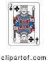 Vector Illustration of Playing Card Jack of Clubs Red Blue and Black by AtStockIllustration