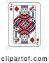 Vector Illustration of Playing Card Jack of Diamonds Red Blue and Black by AtStockIllustration