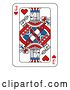 Vector Illustration of Playing Card Jack of Hearts Red Blue and Black by AtStockIllustration
