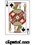 Vector Illustration of Playing Card Jack of Spades Red Yellow and Black by AtStockIllustration