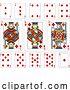 Vector Illustration of Playing Cards Diamonds Yellow Red Blue and Black by AtStockIllustration