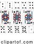 Vector Illustration of Playing Cards Spades Red Blue and Black by AtStockIllustration