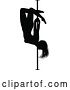 Vector Illustration of Pole Dancing Lady Silhouette by AtStockIllustration